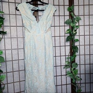 Blue Formal Backless Dress